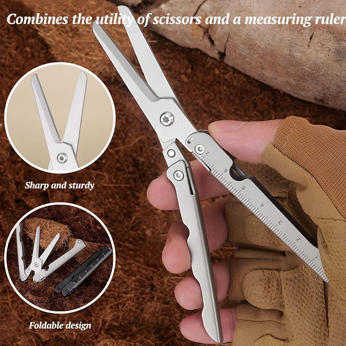 ‚úÇÔ∏è 2-in-1 Foldable EDC Scissors with Built-In Ruler