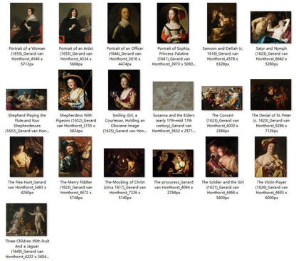 43 Painting Images by Gerard van Honthorst Dutch, 1592 – 1656 - Tibetan Buddhist thangka, detailed view