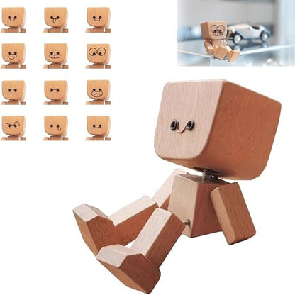 üî•Charming Little Wooden Figure That Sways with 12PCS Magnetic Expressions