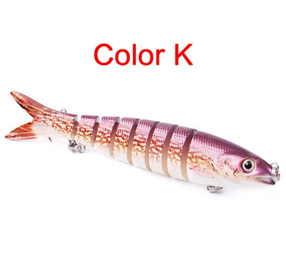 Multi-Jointed Hard Fishing Lure – 19g, Rattle Ball, Light-Reflecting, 12 Colors