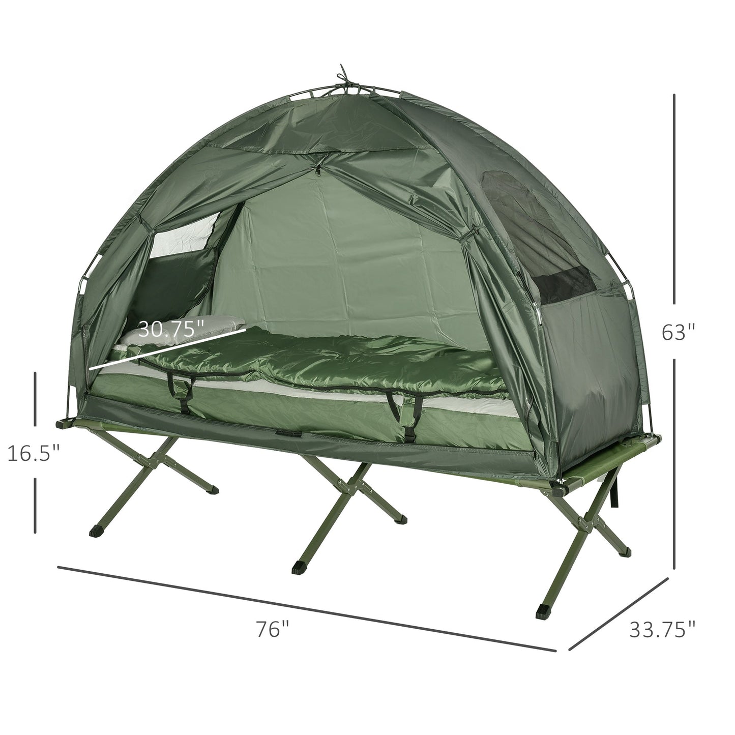All-in-One Camping Cot Tent Combo – Elevated Sleeping Cot with Built-In Tent