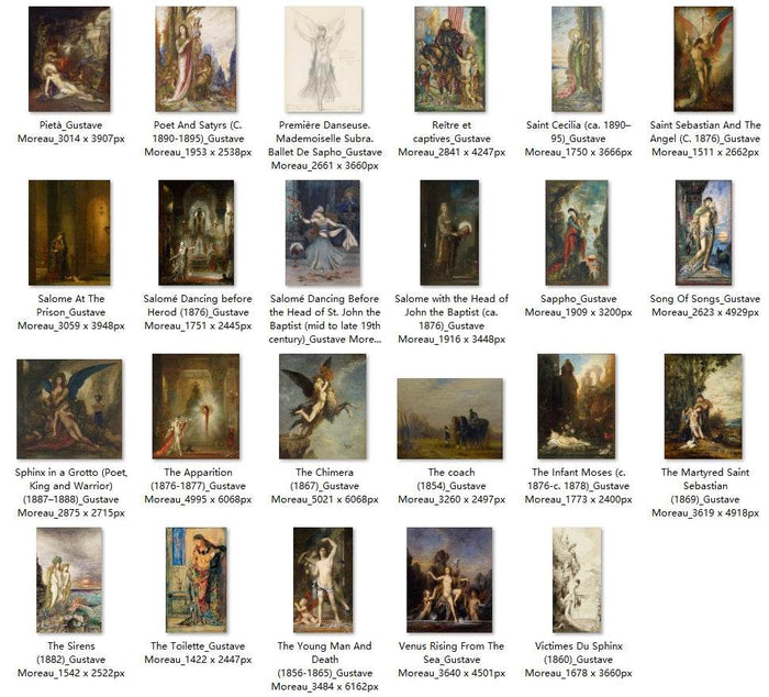 47 Painting Images by Gustave Moreau French, 1826-1898 - Tibetan Buddhist thangka, detailed view