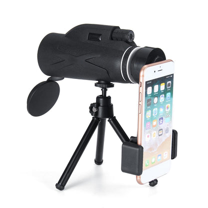 80x40 Portable Monocular Telescope – BAK4 Roof Prism, Phone Clip & Low-Light Vision