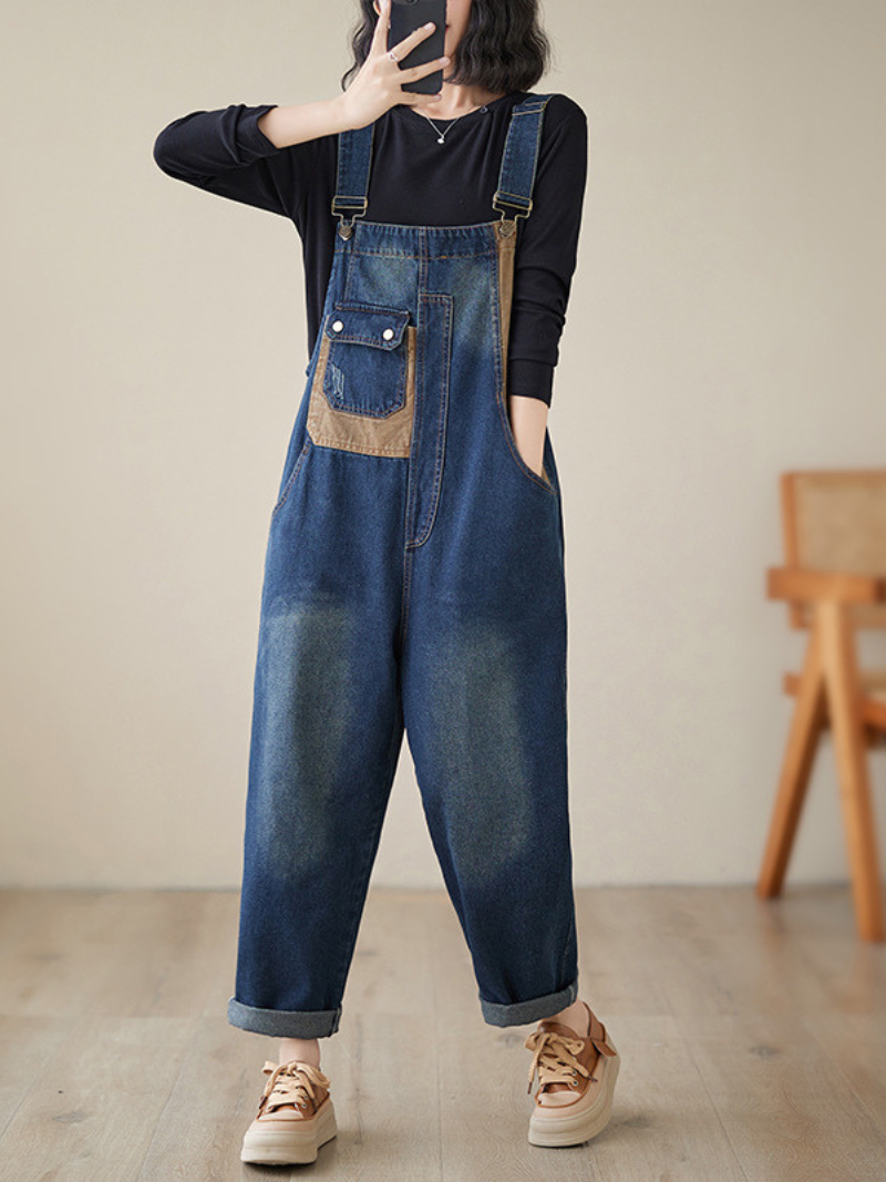 Loose Denim Overalls - Comfortable PLus Fit | Eva Trends