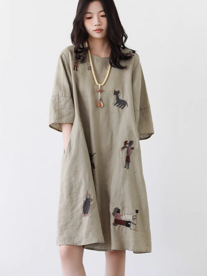 Stylish Summer Printed A-Line Dress | Eva Trends