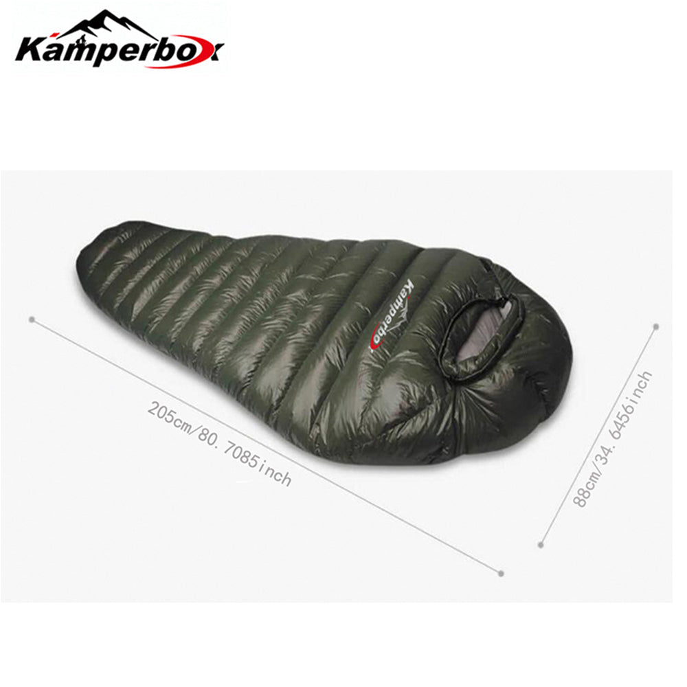 Winter Down Sleeping Bag – 1000g Grey Down Fill, Left Zip (Connectable to Double)