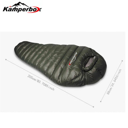 Winter Down Sleeping Bag – 1000g Grey Down Fill, Left Zip (Connectable to Double)