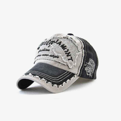 Embroidered Tiger Head Sun Hat – Cotton, Curled Brim, 5 Colors