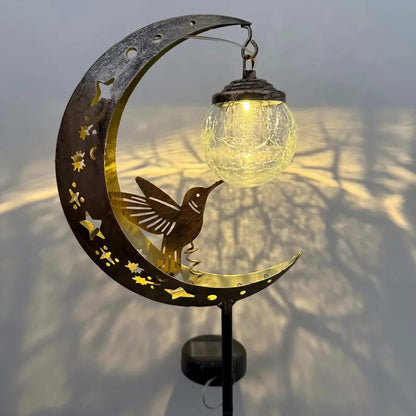 üåô‚ú®Hummingbird Moon Solar Garden Stake Light