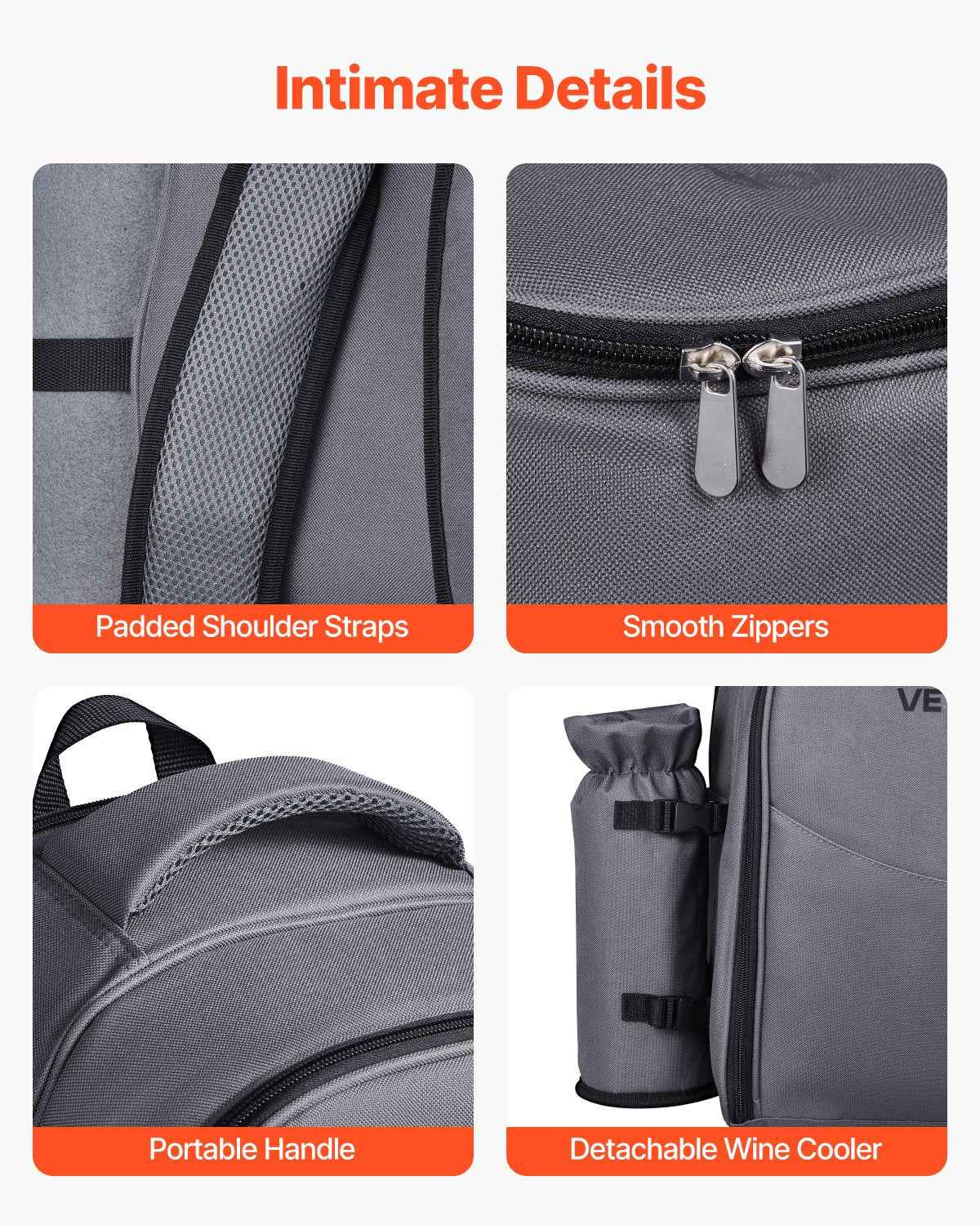 Beach & Picnic Backpack for 2 with Insulated Cooler Compartment