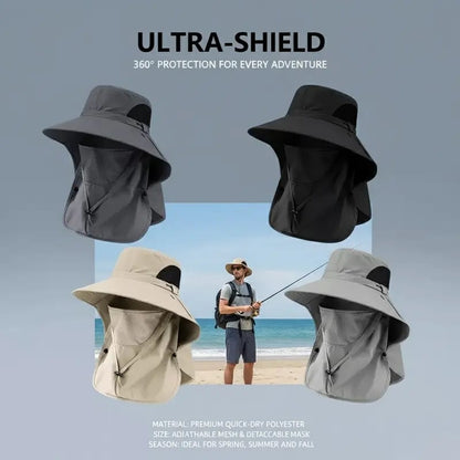 üåûSpring/Summer Fisherman's Hat Detachable Outdoor Sun-Protective Face CoveringüèïÔ∏è (Adjustable & Lightweight Comfort & Unisex Fit)