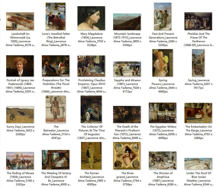 50 Painting Images by Lawrence Alma-Tadema English, 1836-1912 - Tibetan Buddhist thangka, detailed view