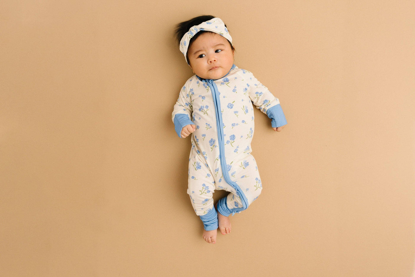 Blue Blooms bamboo sleeper (bow not included)