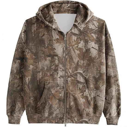 Unisex Printed Hooded Jacket – Casual Zip-Up Outerwear