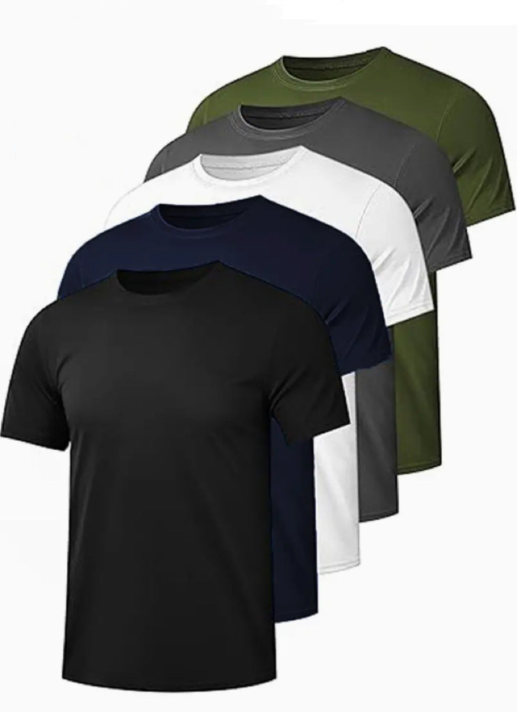 Men's Letter Print Crew Neck Short-Sleeve T-Shirt 5-Pack