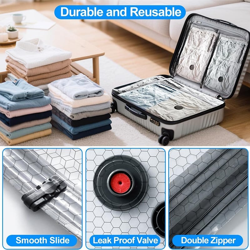 üéÅ Cordless Travel Vacuum Storage Compression Bag Set