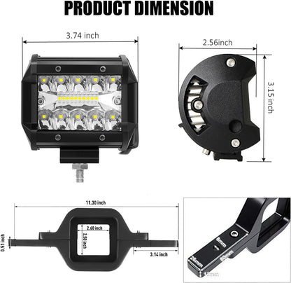 Dailyardtool¬Æ 2pcs 4 Inch LED Pods with Tow Hitch Mounting Brackets