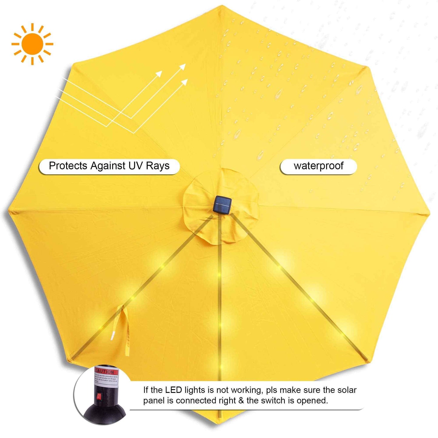7ft Outdoor Patio Umbrella with Tilt & Crank – UV-Resistant Sun Shade