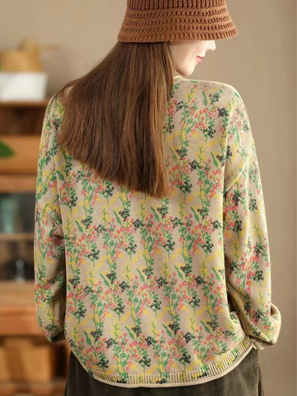 Women's Modern & Stylish Crew Neck Hooded Loose Printed Sweater