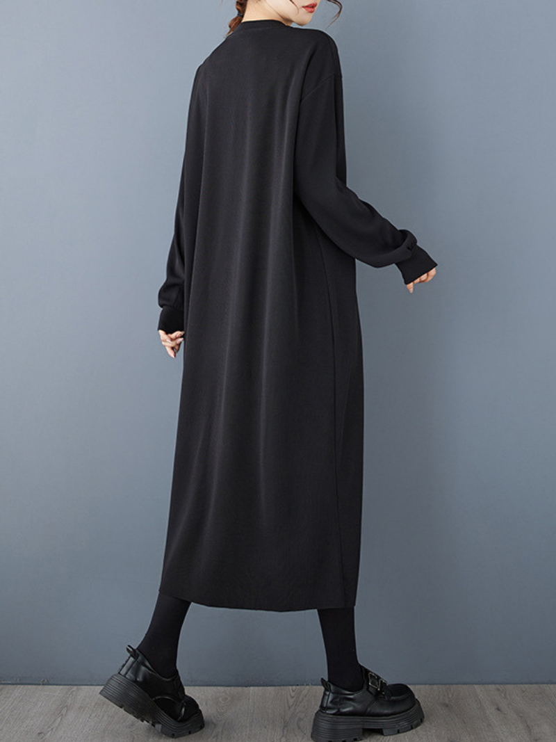 Chic & Cozy Women's Crew Neck Midi Dress | Eva Trends