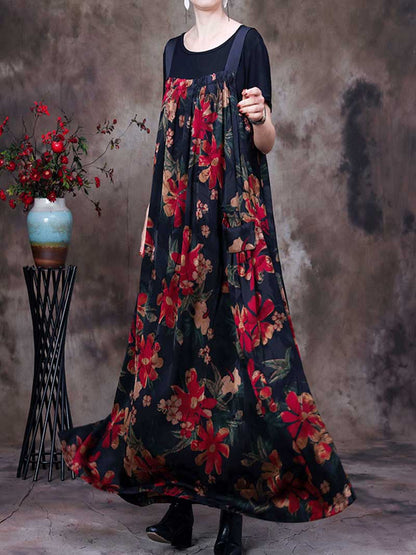 Folaral Pleated Pocket Maxi Salopette Dress | Eva Trends