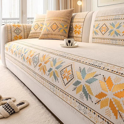 üå∏ Non-Slip Bohemian Chenille Sofa Cushion Cover ‚Äì Soft, boho pattern & machine washable ‚Äì Non-slip backing, fits most sofas ‚Äì perfect for cozy home decor or pet-friendly spaces üêæ