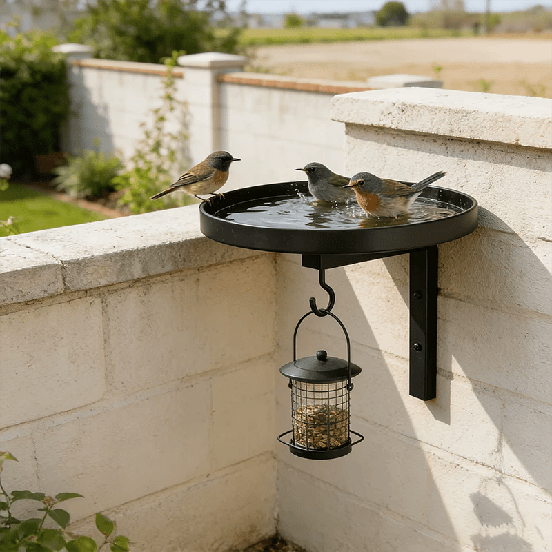 üì¢üì¢40% OFF !!!‚è∞Wall-Mounted Metal Bird Bath ‚Äì Antique Bronze Finish üê¶üõÅüß±üè°