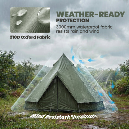 4-6 Person Teepee Tent with Stove Jack – 4-Season Hot Tent