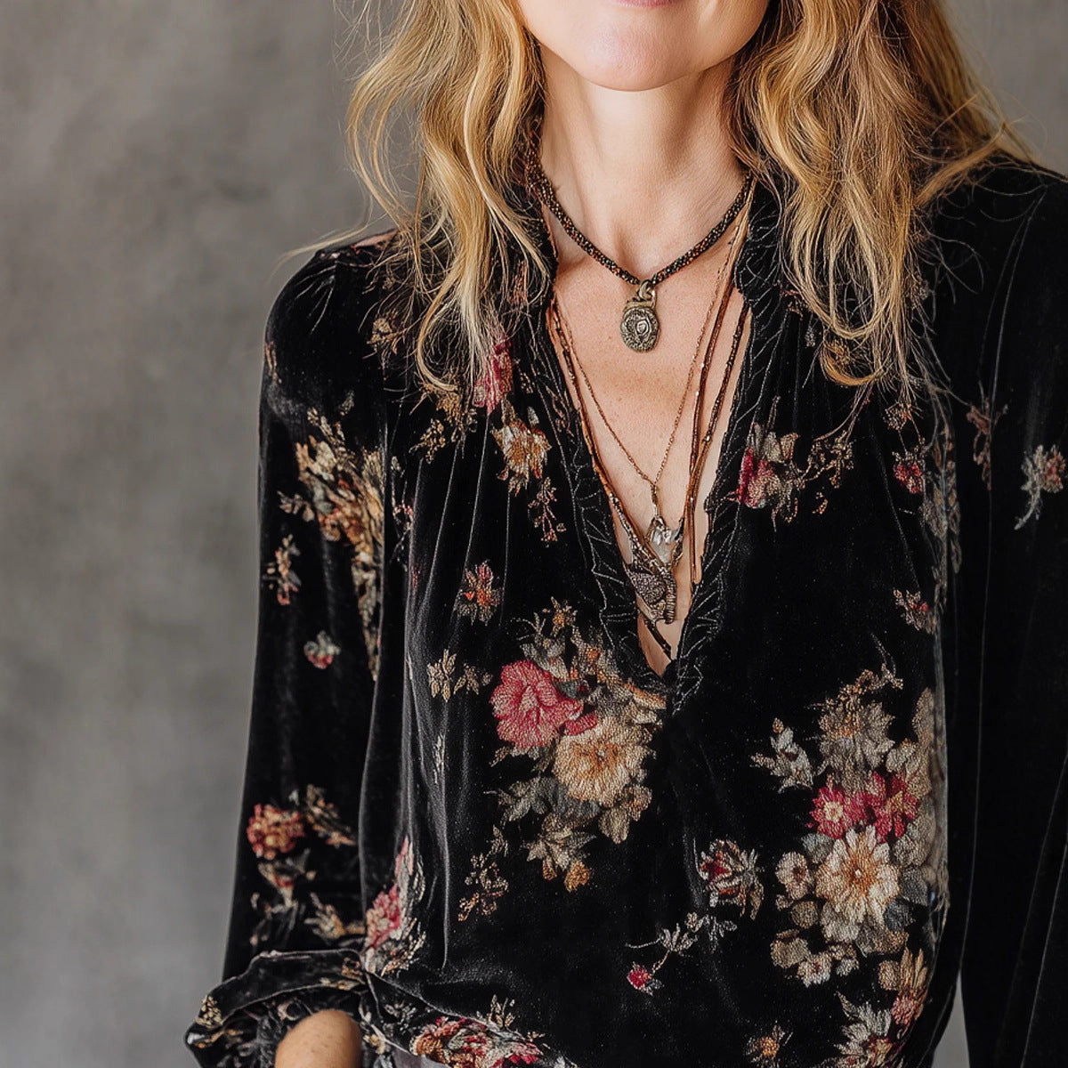Women's Loose Gold Velvet Top – 3 Styles: Long Sleeve, Off-Shoulder & Vest