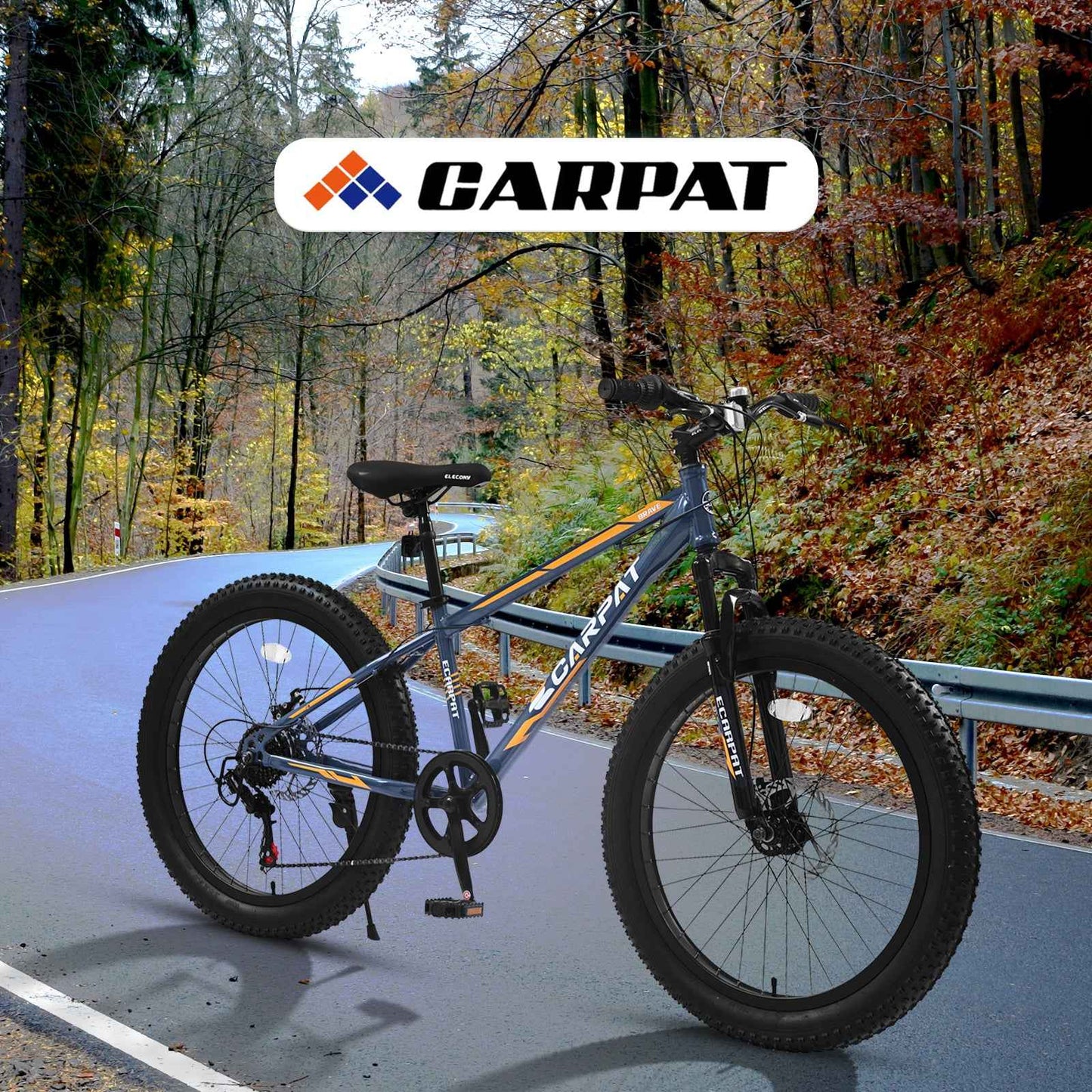 24" Fat Tire Mountain Bike | Full Shimano 7-Speed, Dual Disc Brakes & Front Suspension