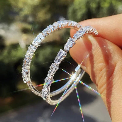 üíé ‚ú® Women's Sparkling CZ Hoop Earrings ‚Äì Micro-Paved, Lightweight Copper & Bold Design ‚Äì Elegant, Versatile & Perfect Gift üí´