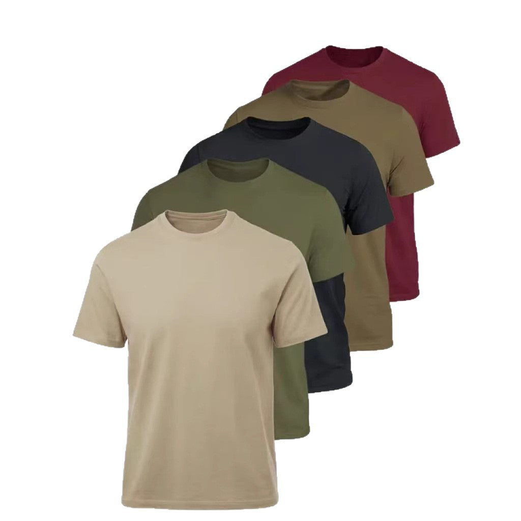 Men's Letter Print Crew Neck Short-Sleeve T-Shirt 5-Pack