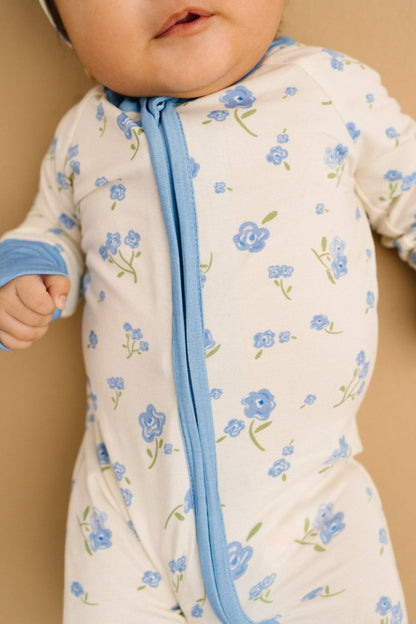 Blue Blooms bamboo sleeper (bow not included)
