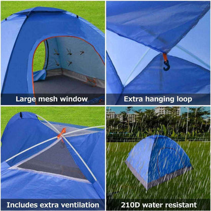 3-4 Person Automatic Pop-Up Camping Tent – UV Protection, Waterproof, Mosquito Net