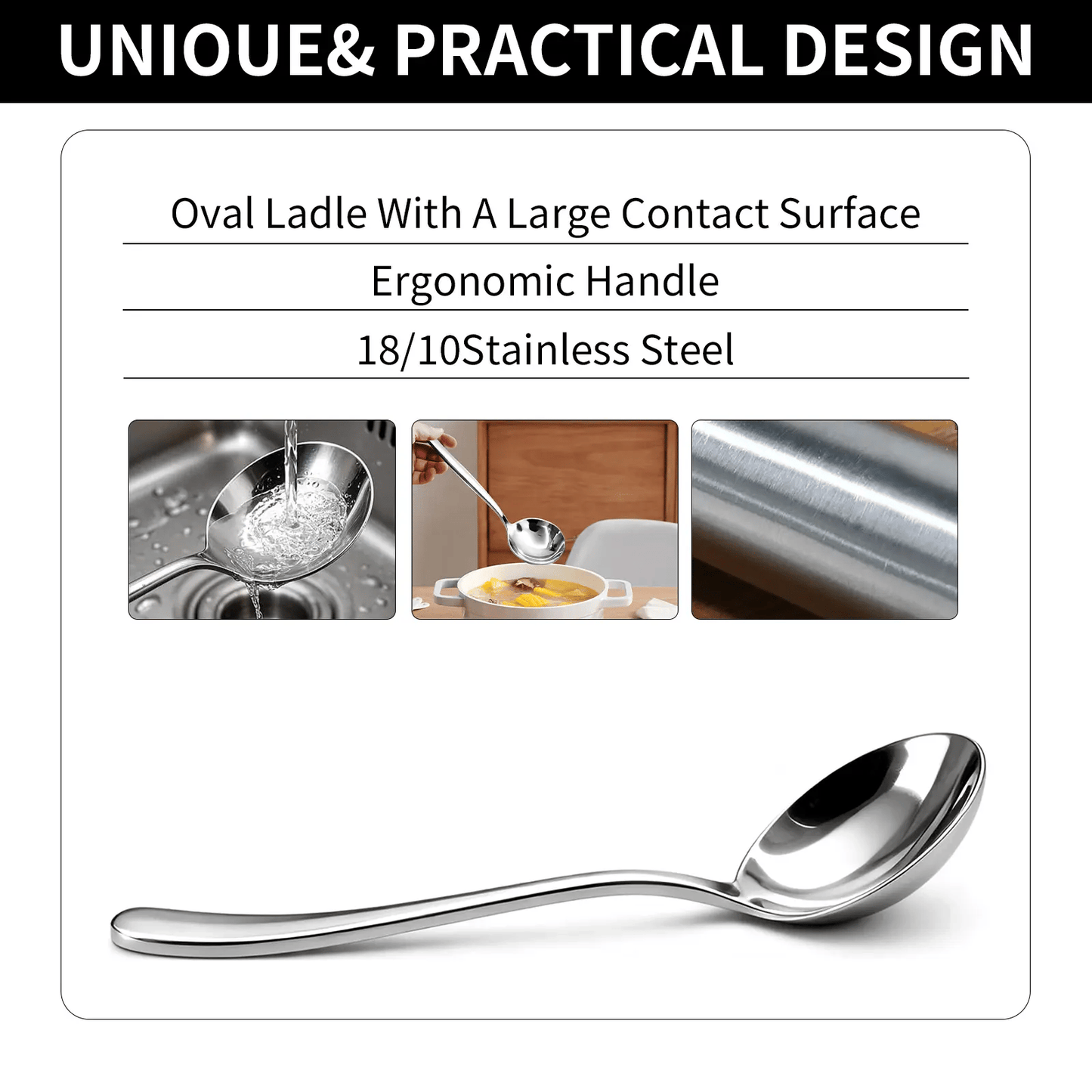üç≤ 4/6 PCs Stainless Steel Soup Spoon Set