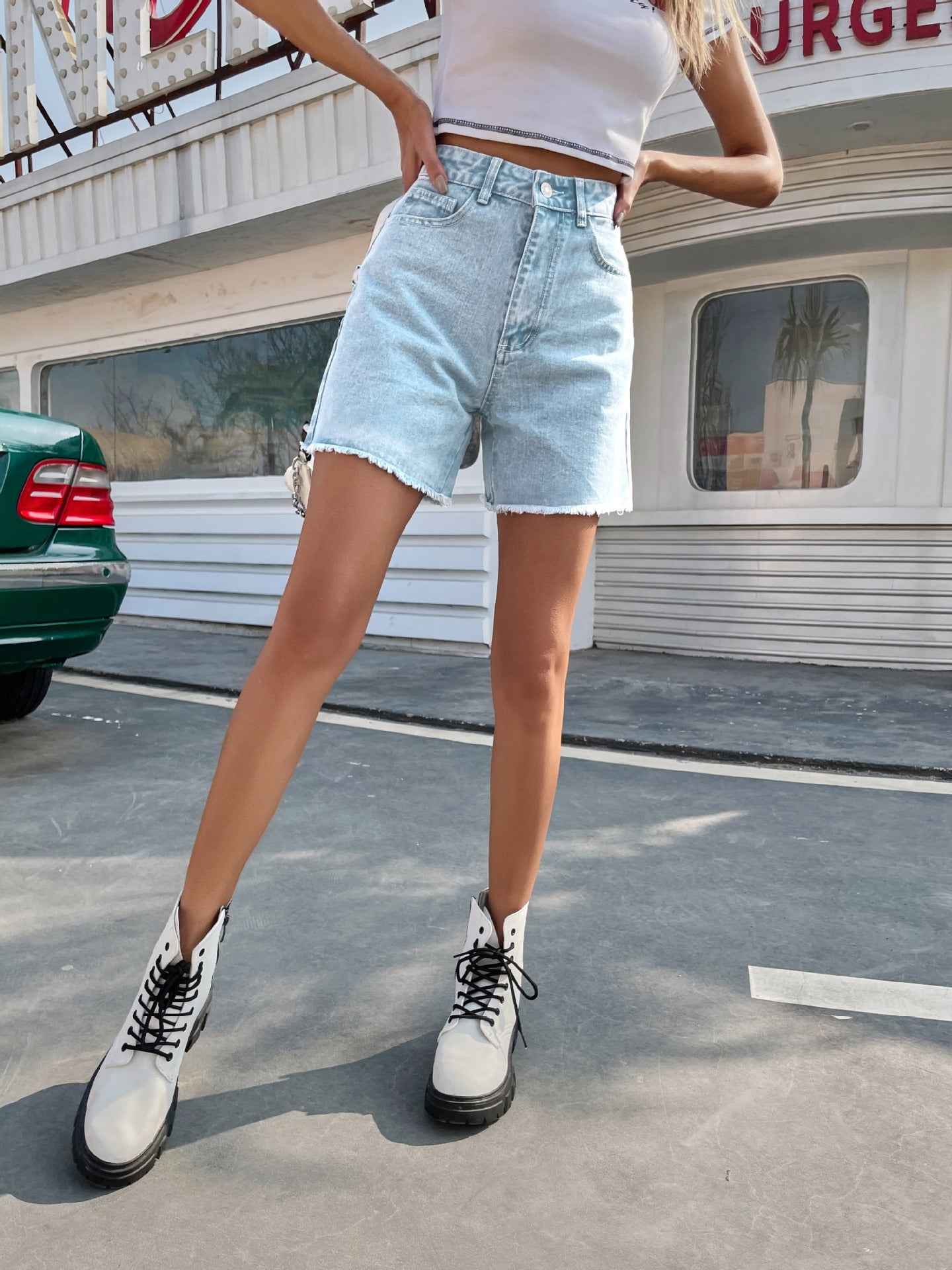 High Waist Loose Women's Denim Shorts – 12 Colors, XS to XL