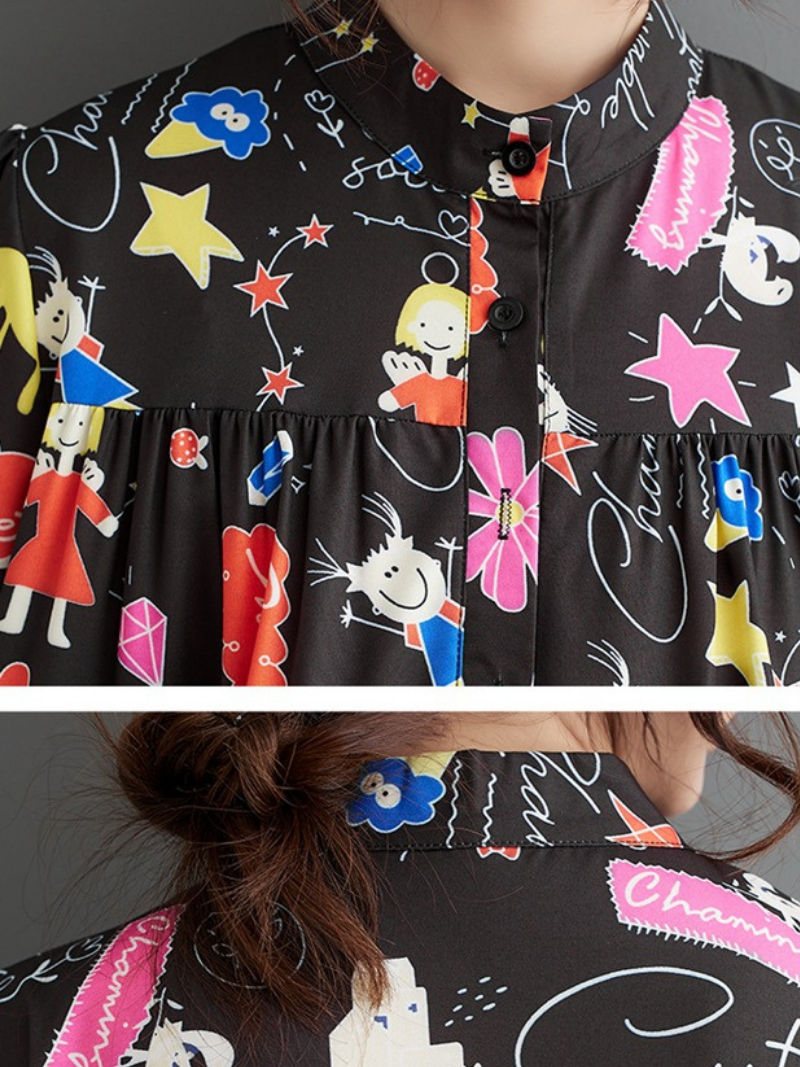 Trendy Women's Printed Button Up Midi Smock Dress | Eva Trends