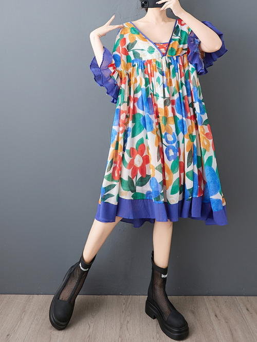 Stylish Summer Floral Midi Dress for Women | Eva Trends
