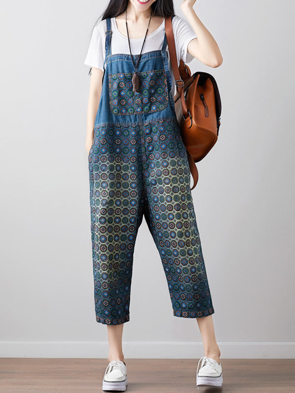 Vintage Ripped Cotton Dungarees for Women | Eva Trends