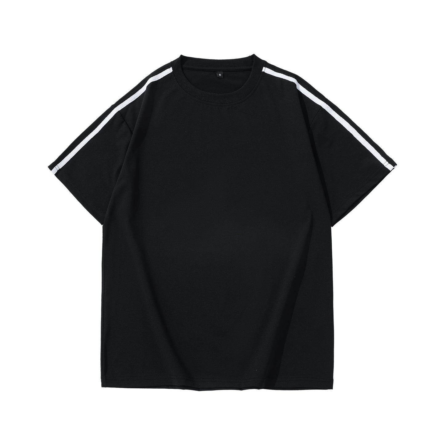 Men's Black & White Contrast Raglan Short-Sleeve T-Shirt