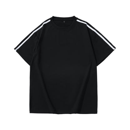 Men's Black & White Contrast Raglan Short-Sleeve T-Shirt