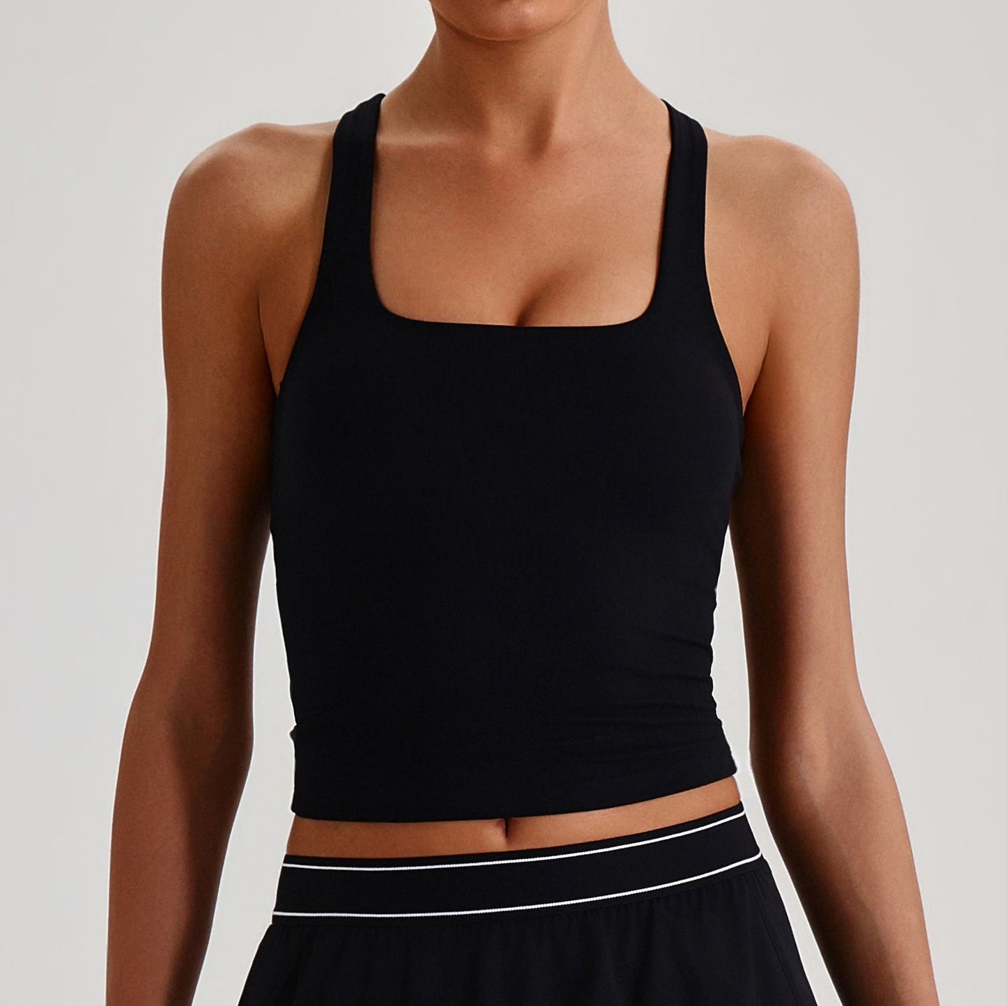 Women's Longline Sports Bra – High-Coverage Active Bra for Yoga & Gym