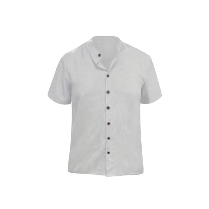Men's Retro Button-Up Short-Sleeve Casual Shirt
