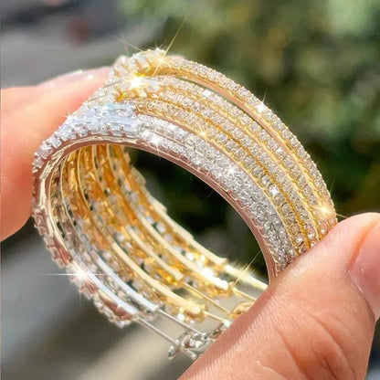 üíé ‚ú® Women's Sparkling CZ Hoop Earrings ‚Äì Micro-Paved, Lightweight Copper & Bold Design ‚Äì Elegant, Versatile & Perfect Gift üí´