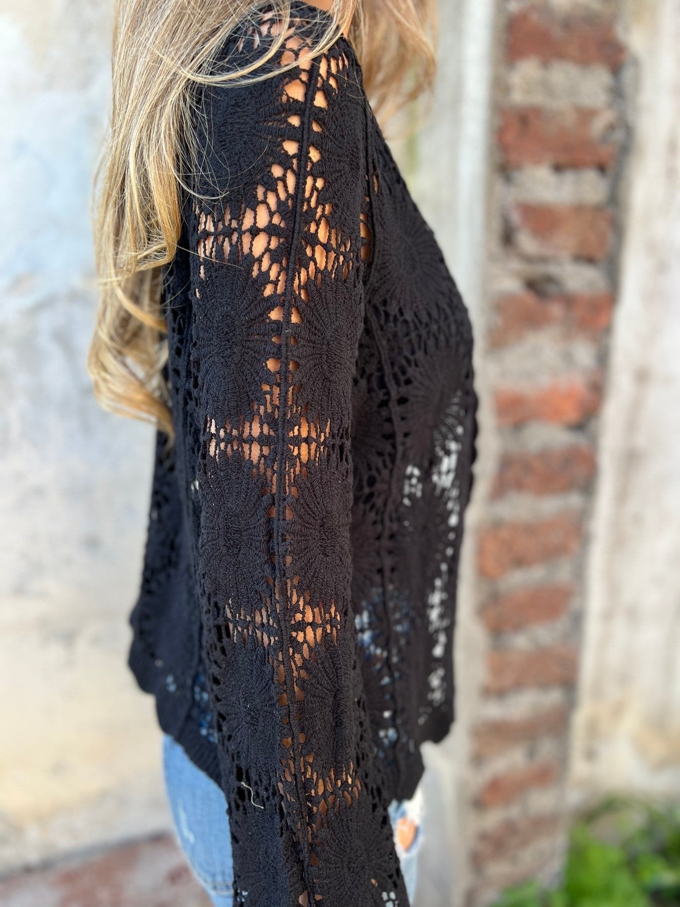 üèÜFlash Sale‚ö° 50K+ SOLD! Almost Gone-üí•Cutout Embroidered V-Neck Button Long Sleeve Top,Best gifts
