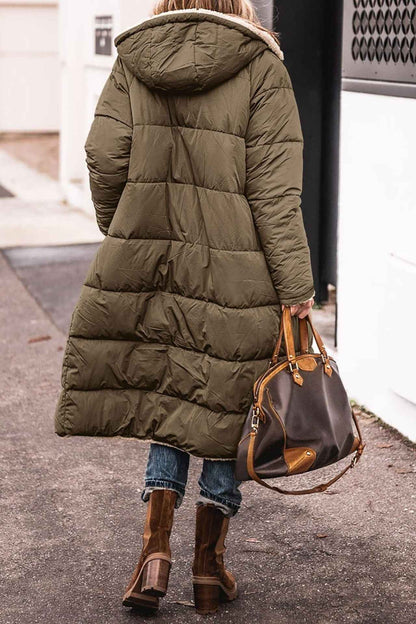 Women's Hooded Long Coat – Casual Winter Outerwear
