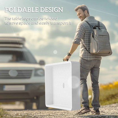 Folding Ice Cooler Table with Drain & Storage Shelf | Outdoor Drink Cooler for Parties & BBQ