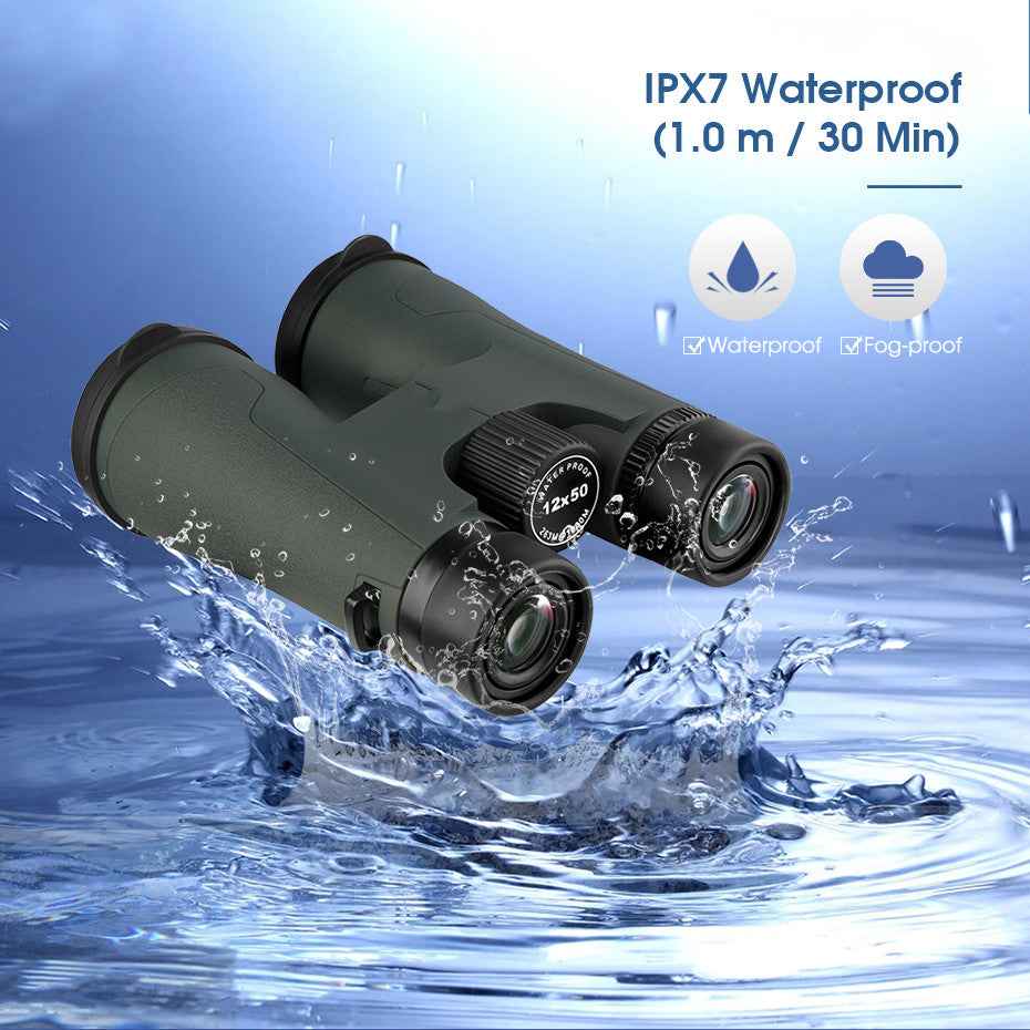 SA203 12x50 IPX7 Waterproof Binoculars – BAK4 Roof Prism, Full Multi-Layer Coating