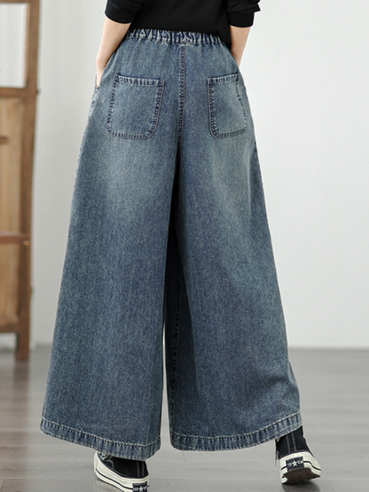 Women's Stylish and Comfortable Embroidery Loose Bottom