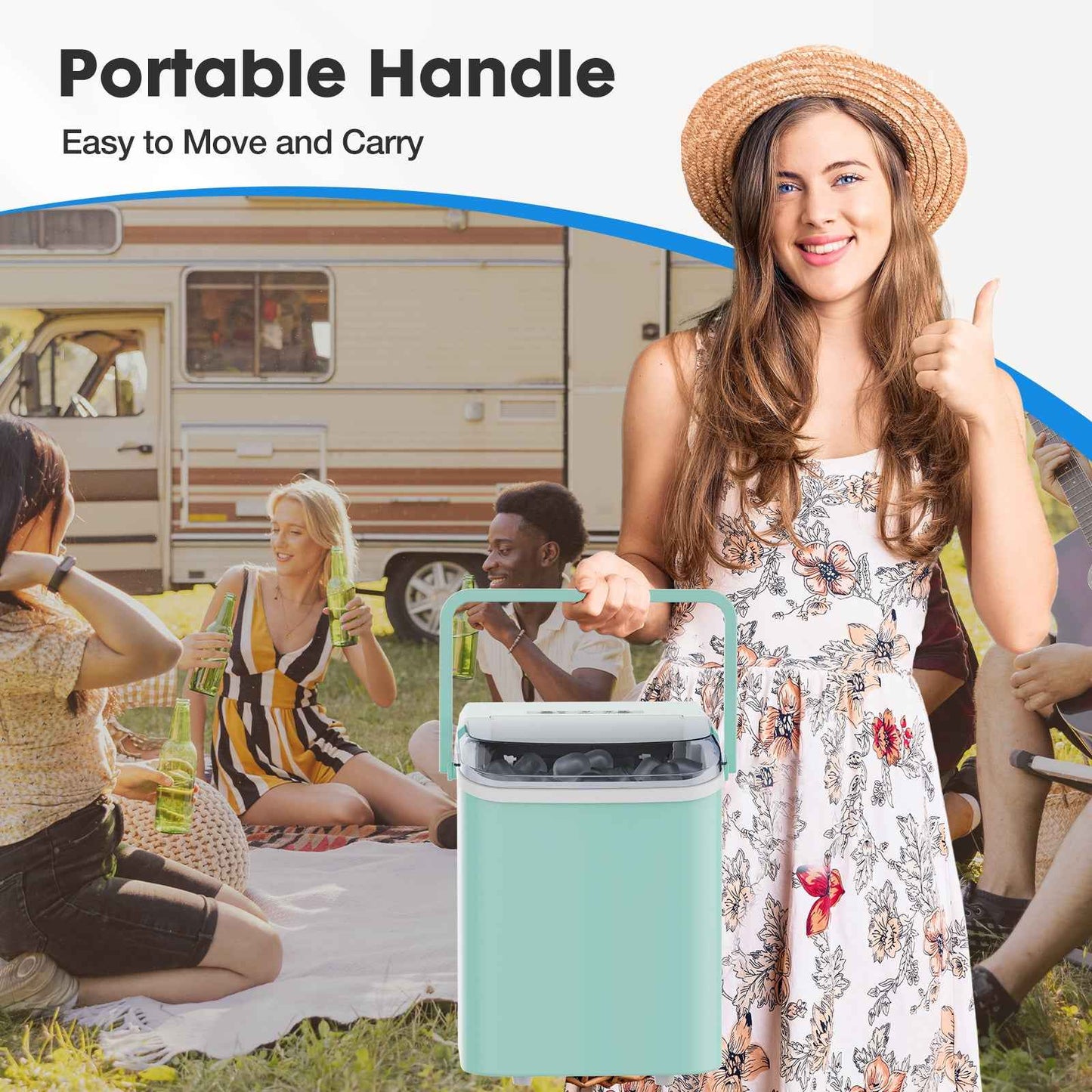 Portable Countertop Ice Maker | 26 lbs/Day, 2 Ice Sizes, Self-Cleaning
